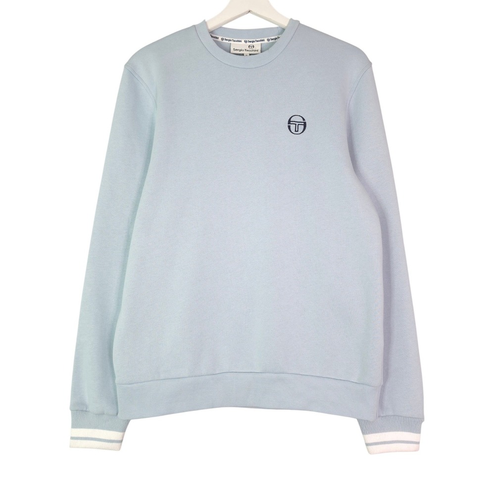 Sergio Tacchini Mens Crew Neck Sweat Court Logo Sweatshirt XL Celestial Blue